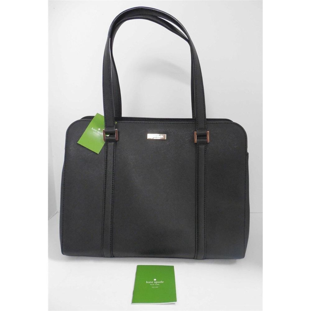 New Kate Spade Newbury Lane Black Saffiano Leather Large Tote Bag